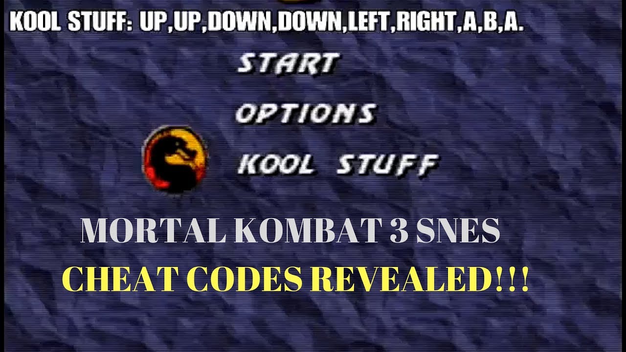 mortal kombat 3 snes codes